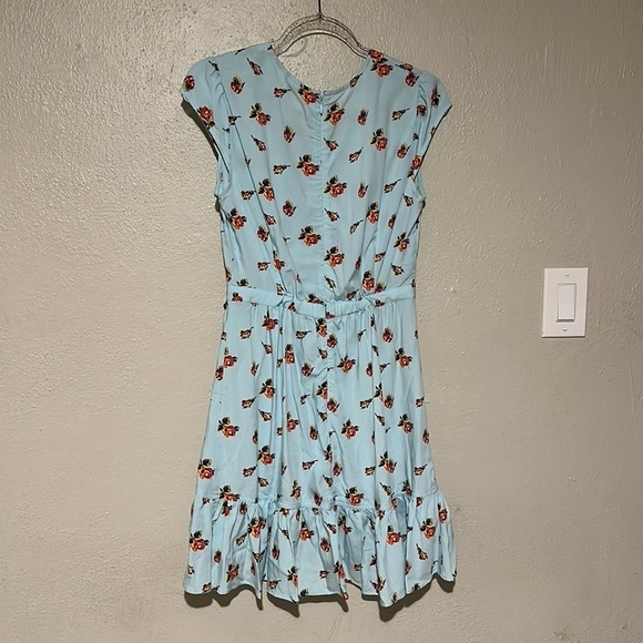 Blue Floral Print Fit & Flare Dress - Picture 8 of 8